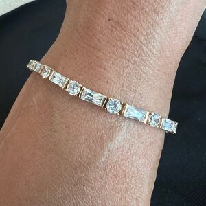 10k Yellow Gold Glimmer Tennis Bracelet with Cubic Zirconia